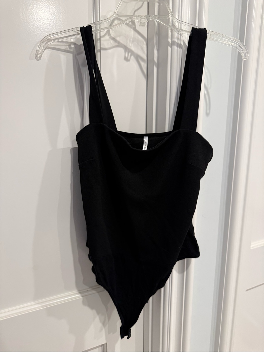 Lulu's Black Square-Neck Bodysuit with Wide Straps